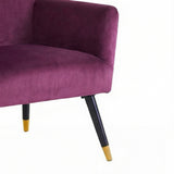 Loretta Accent Chair Red Wine Velvet Button Detail Armchair