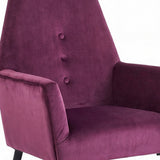 Loretta Accent Chair Red Wine Velvet Button Detail Armchair