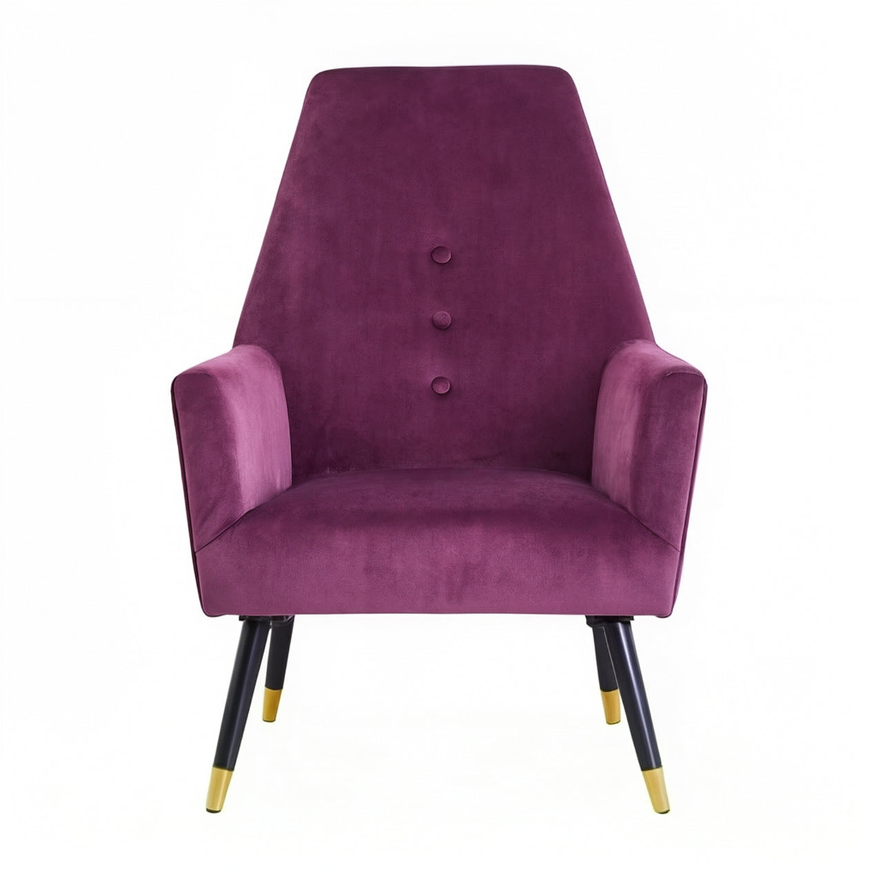 Loretta Accent Chair Red Wine Velvet Button Detail Armchair