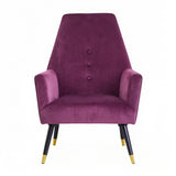 Loretta Accent Chair Red Wine Velvet Button Detail Armchair