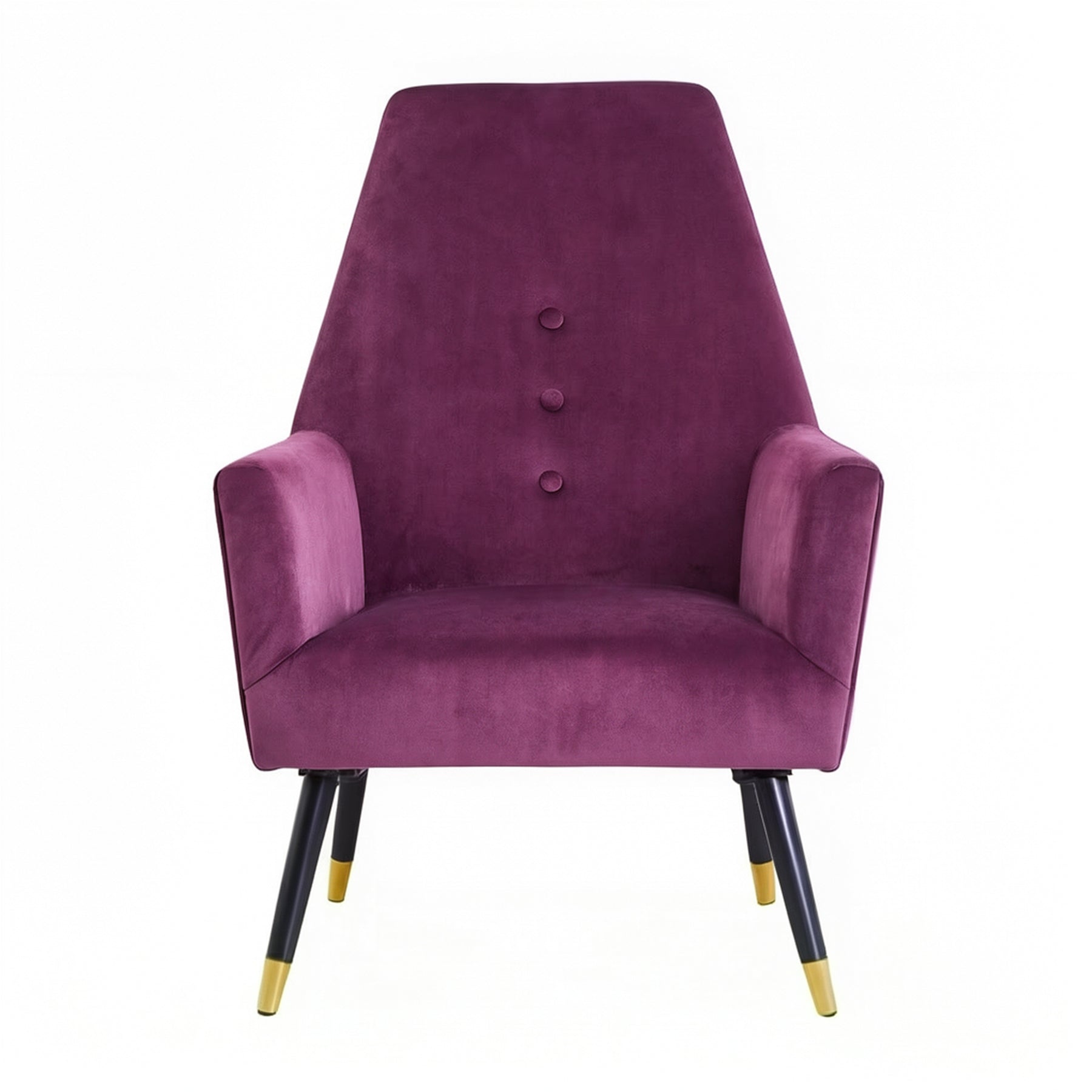 Loretta Accent Chair Red Wine Velvet Button Detail Armchair