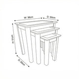 Taberno Oak Assembled Nest Of 3 Tables