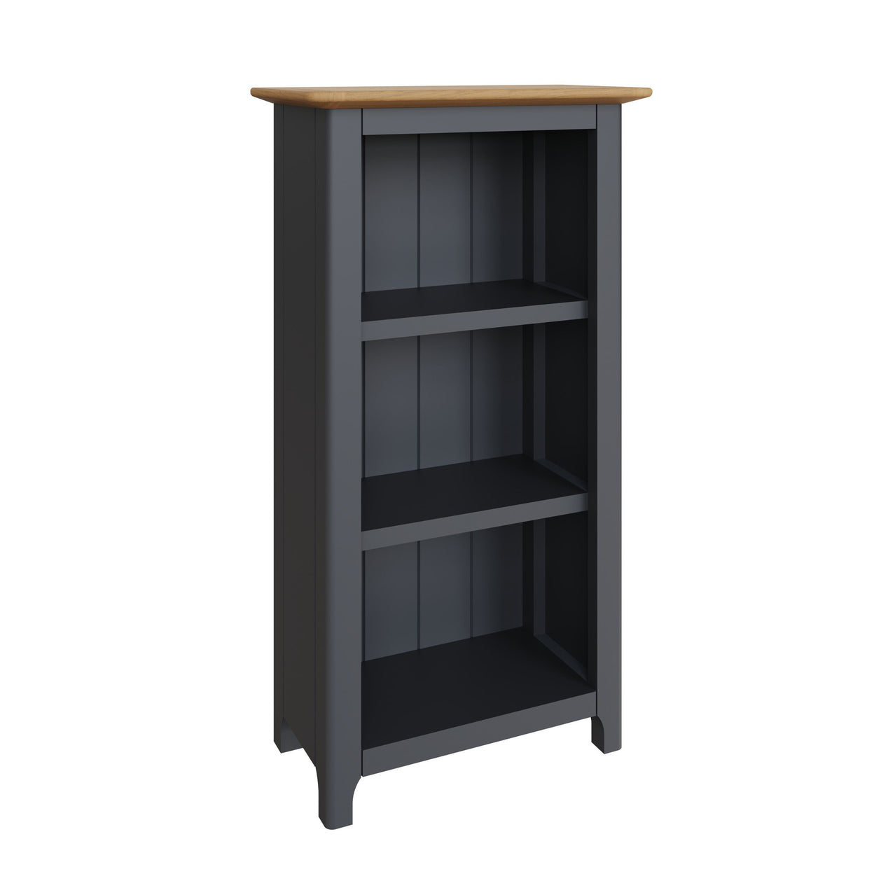 Taberno Oak 3 Tier Bookcase Graphite Blue