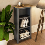 Taberno Oak 3 Tier Bookcase Graphite Blue