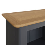 Taberno Oak 3 Tier Bookcase Graphite Blue