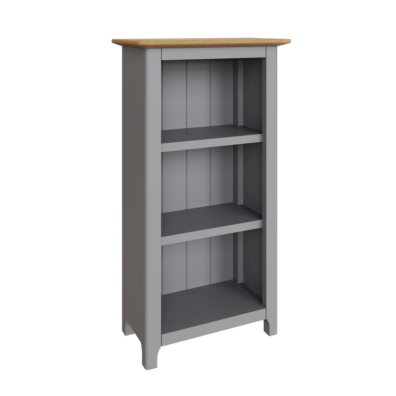 Taberno Oak 3 Tier Bookcase Dove Grey