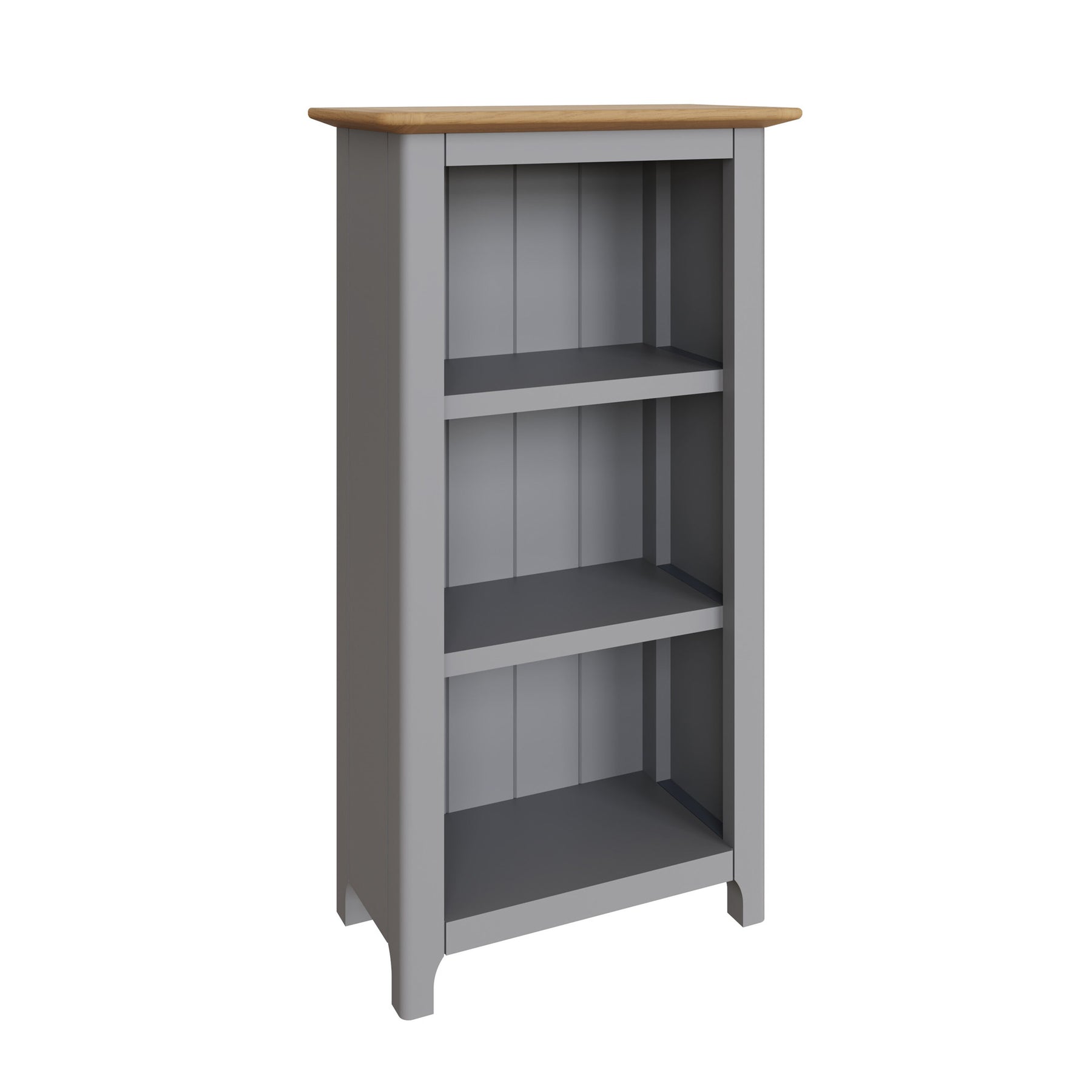 Taberno Oak 3 Tier Bookcase Dove Grey