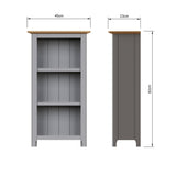 Taberno Oak 3 Tier Bookcase Dove Grey