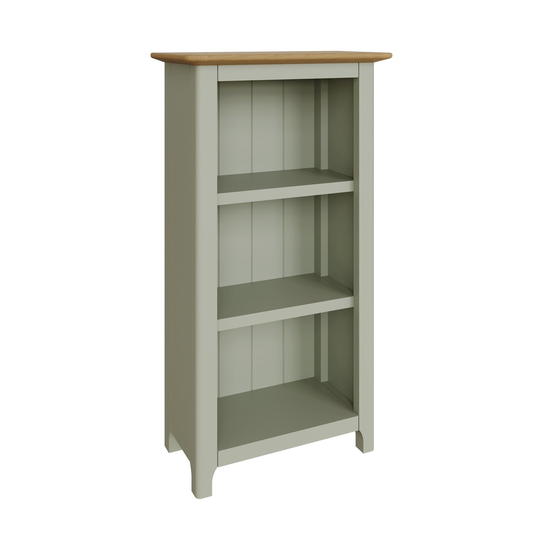 Taberno Oak 3 Tier Bookcase Sage Green