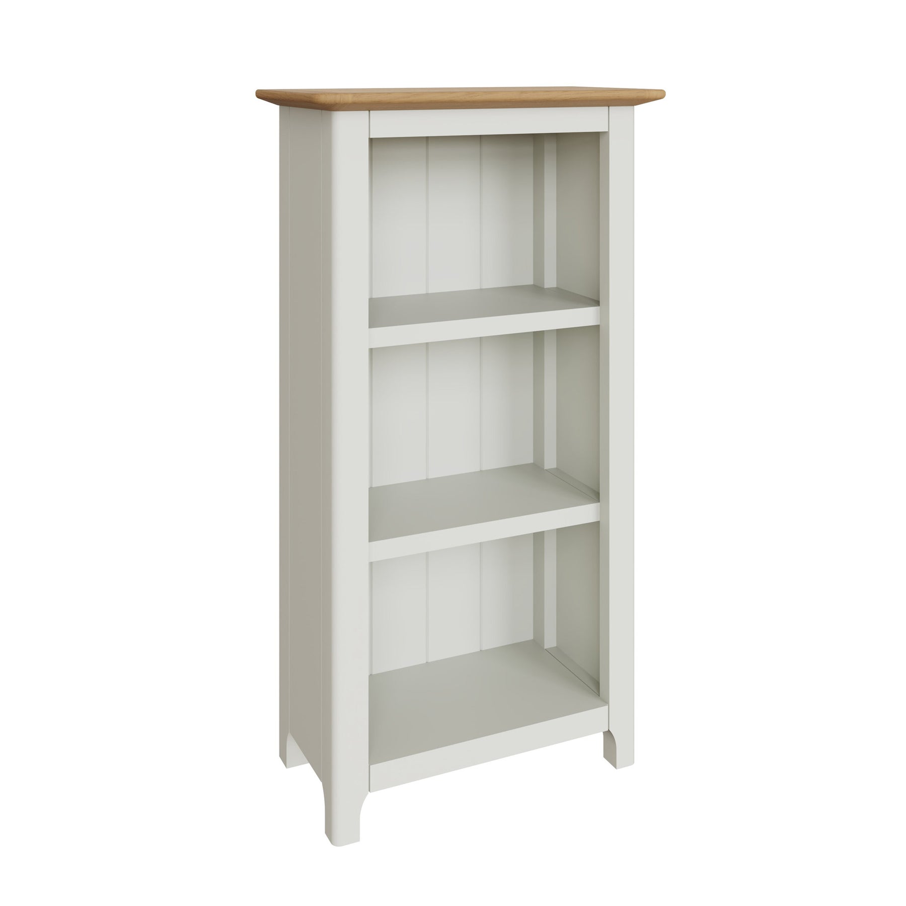 Taberno Oak 3 Tier Bookcase Linen White