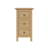 Taberno Oak 3 Drawer Bedside Table Nightstand Cabinet Natural Oak