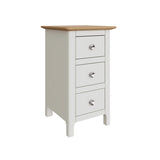 Taberno Oak 3 Drawer Bedside Table Nightstand Cabinet Linen White