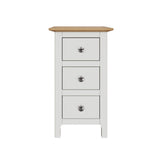 Taberno Oak 3 Drawer Bedside Table Nightstand Cabinet Linen White