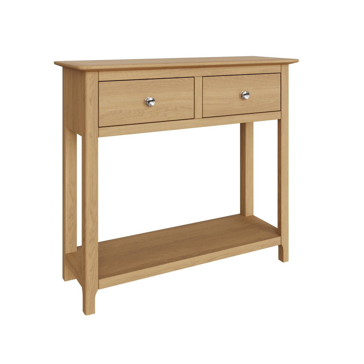 Taberno Oak 2 Drawer Console Hallway Table Natural Oak