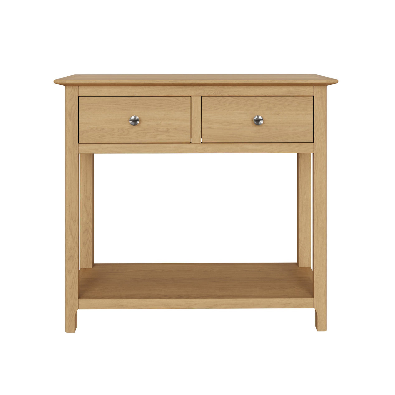 Taberno Oak 2 Drawer Console Hallway Table Natural Oak