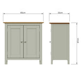 Taberno Oak 2 Door Compact Sideboard Sage Green
