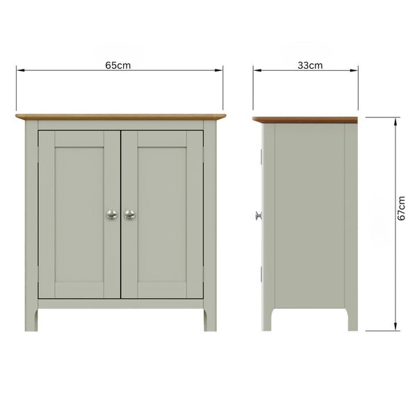 Taberno Oak 2 Door Compact Sideboard Sage Green