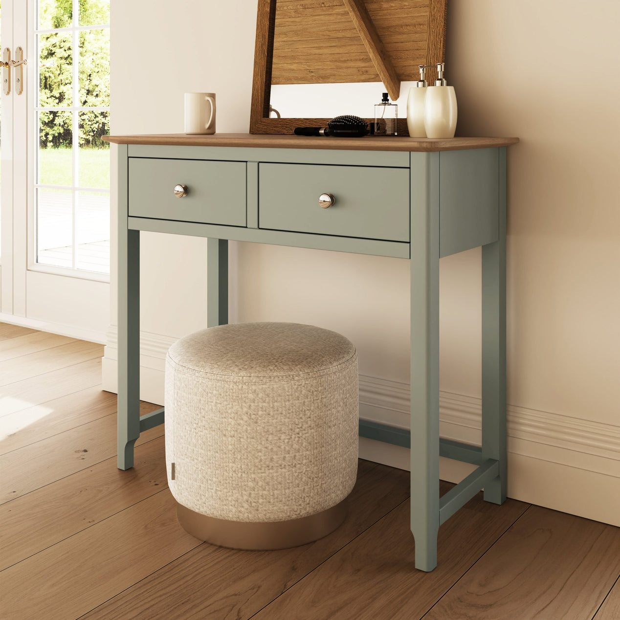 Taberno 2 Drawer Dressing Table Sage Green