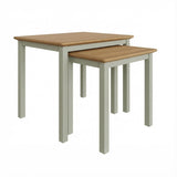 Taberno Oak Nest Of 2 Tables Sage Green