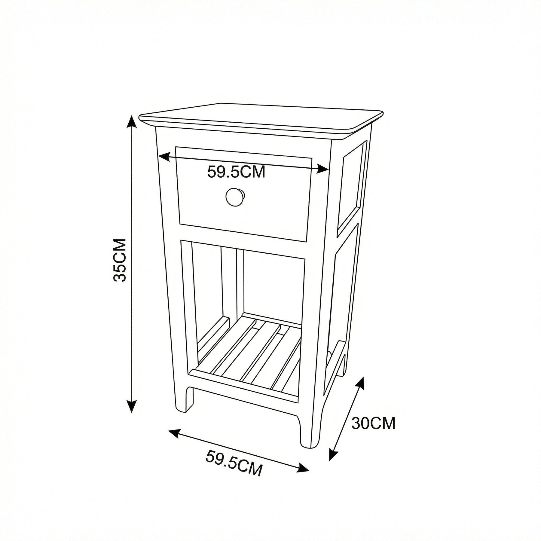 Taberno Oak Assembled 1 Drawer Slim Bedside