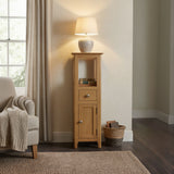 Taberno Oak Tall Slim Open Top Assembled Cabinet
