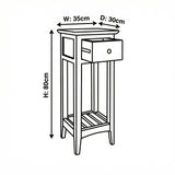Taberno Oak 1 Drawer Assembled Telephone Table