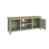 Taberno Oak 2 Door TV Unit Sage Green