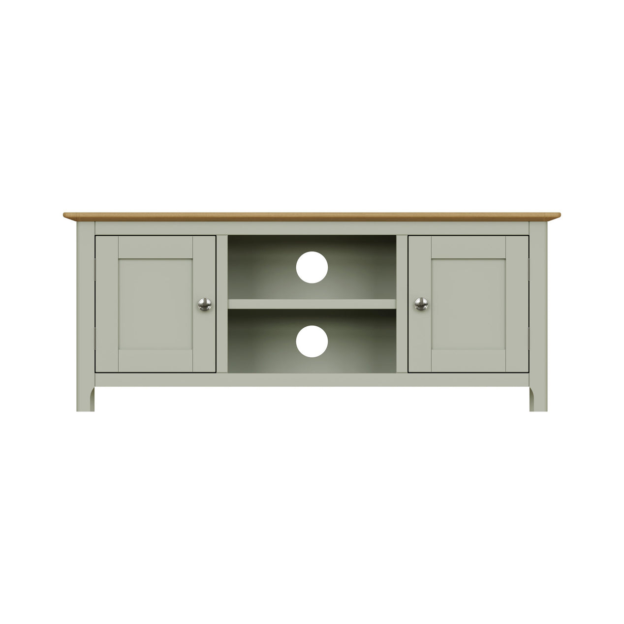 Taberno Oak 2 Door TV Unit Sage Green