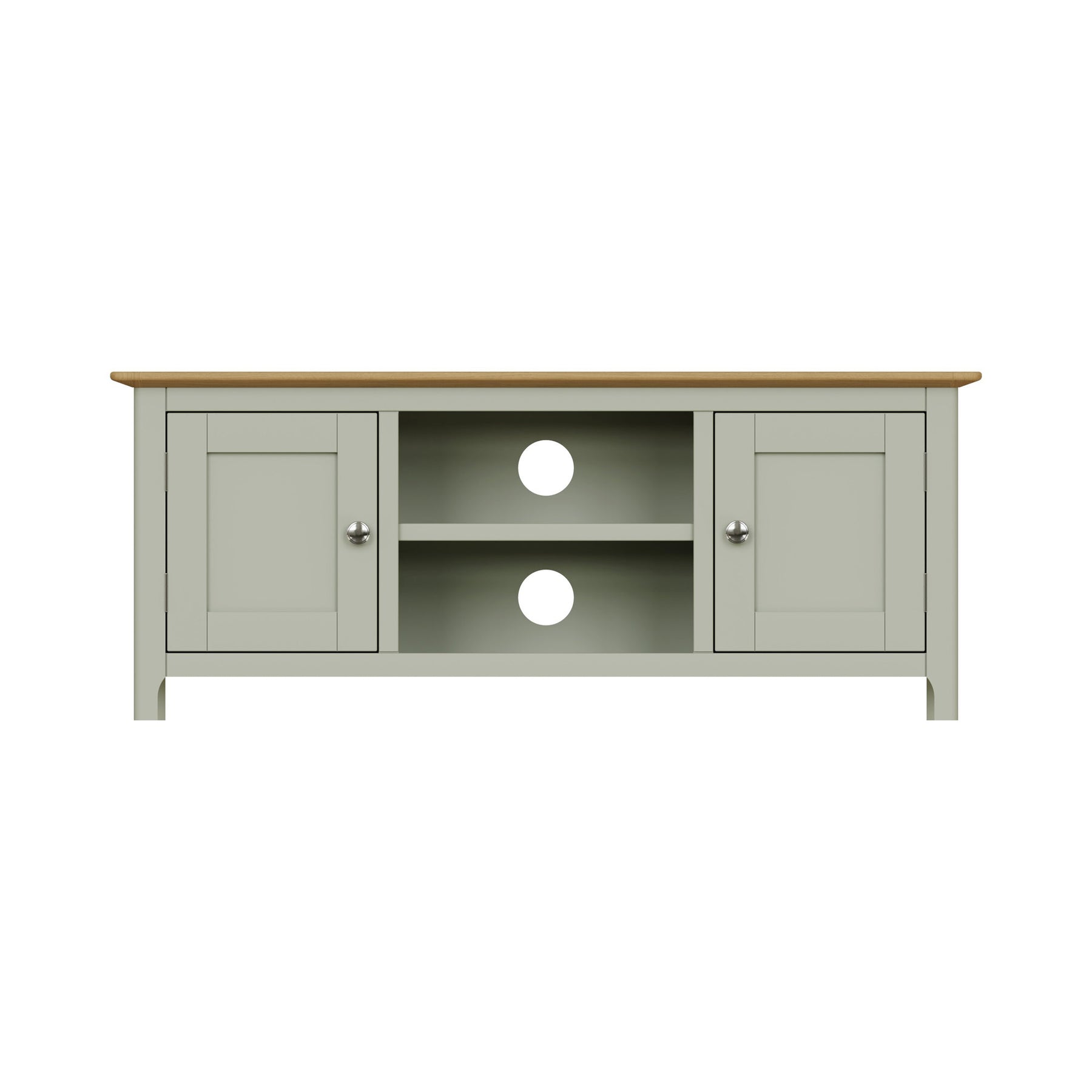 Taberno Oak 2 Door TV Unit Sage Green