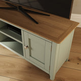 Taberno Oak 2 Door TV Unit Sage Green