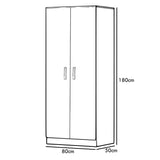 FWStyle Tunis 2 Door Wardrobe Matt Grey