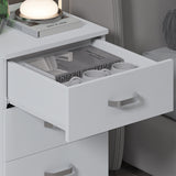 FWStyle Tunis 3 Drawer Bedside Chest Matt White