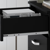 FWStyle Tunis 5 Drawer Tallboy Slim Chest Of Drawers - Matt Black