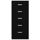 FWStyle Tunis 5 Drawer Tallboy Slim Chest Of Drawers - Matt Black