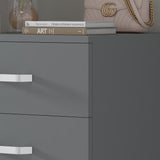 FWStyle Tunis 5 Drawer Tallboy Slim Chest Of Drawers - Matt Grey