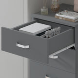FWStyle Tunis 5 Drawer Tallboy Slim Chest Of Drawers - Matt Grey