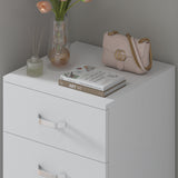 FWStyle Tunis 5 Drawer Tallboy Slim Chest Of Drawers - Matt White