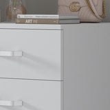 FWStyle Tunis 5 Drawer Tallboy Slim Chest Of Drawers - Matt White