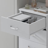FWStyle Tunis 5 Drawer Tallboy Slim Chest Of Drawers - Matt White