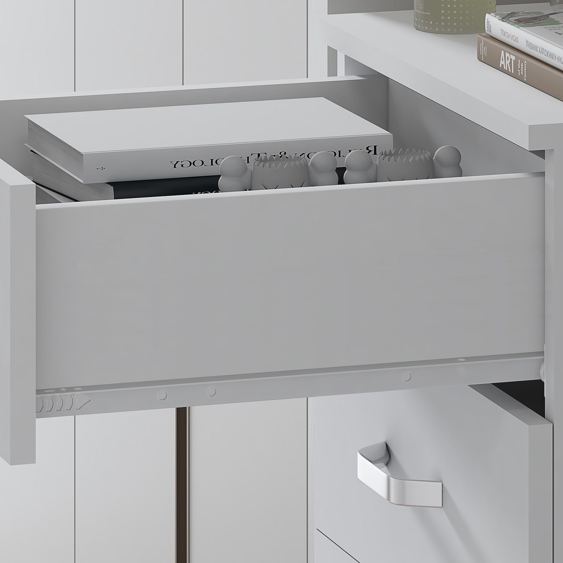 FWStyle Tunis 5 Drawer Tallboy Slim Chest Of Drawers - Matt White