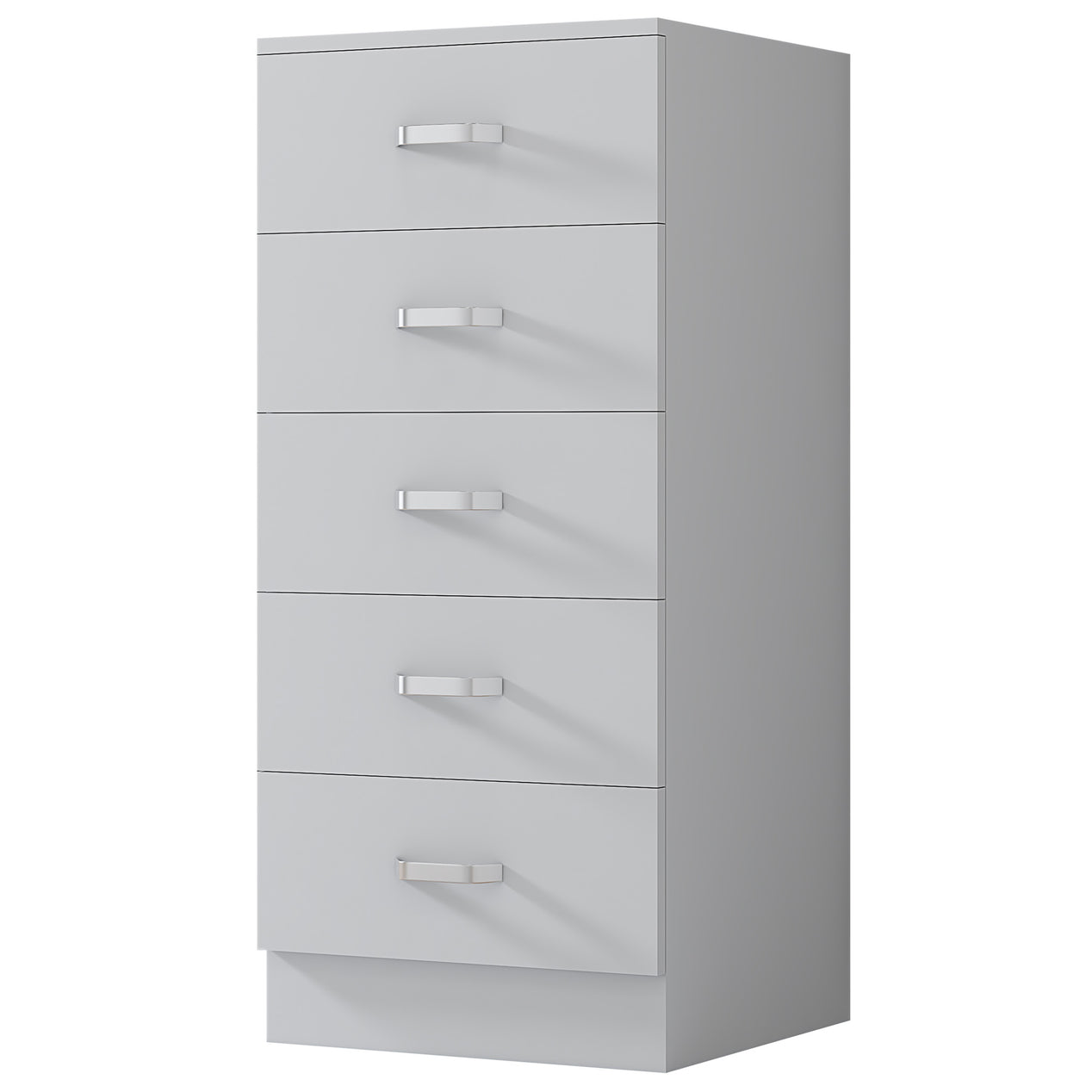 FWStyle Tunis 5 Drawer Tallboy Slim Chest Of Drawers - Matt White
