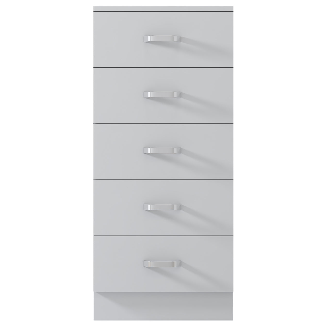 FWStyle Tunis 5 Drawer Tallboy Slim Chest Of Drawers - Matt White