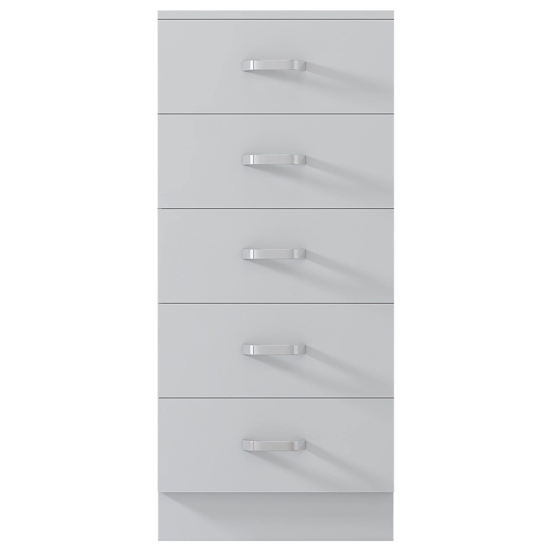 FWStyle Tunis 5 Drawer Tallboy Slim Chest Of Drawers - Matt White