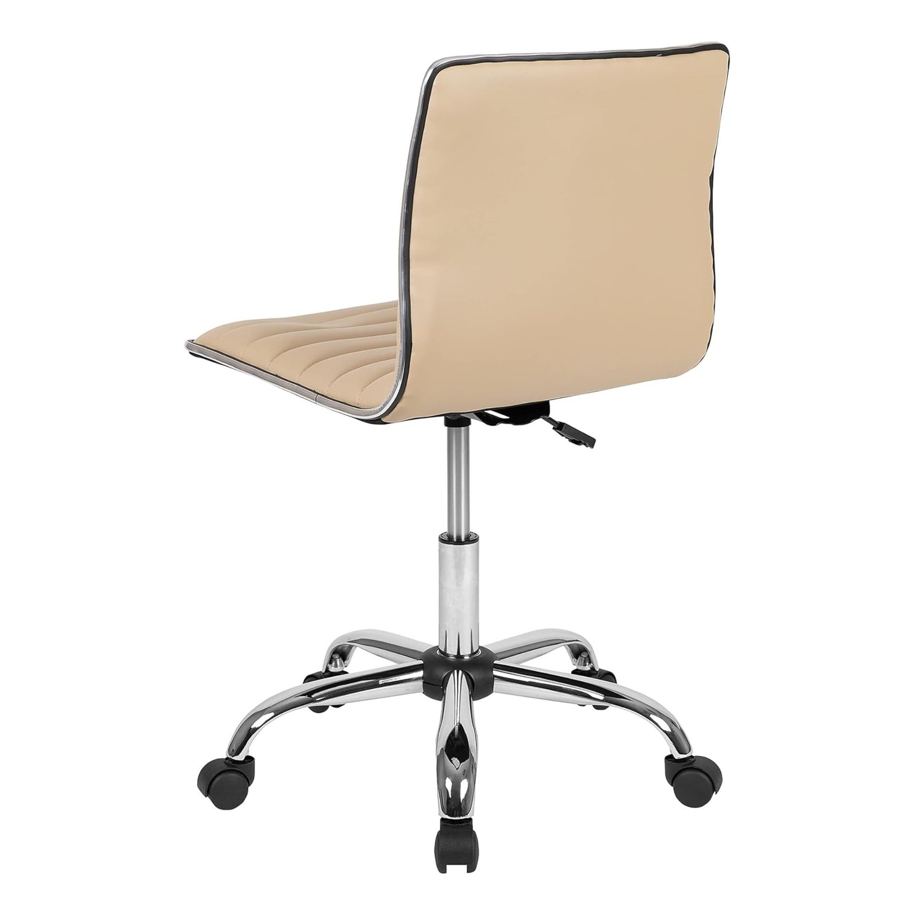 Tan Faux Leather Low Back Designer Office Chair