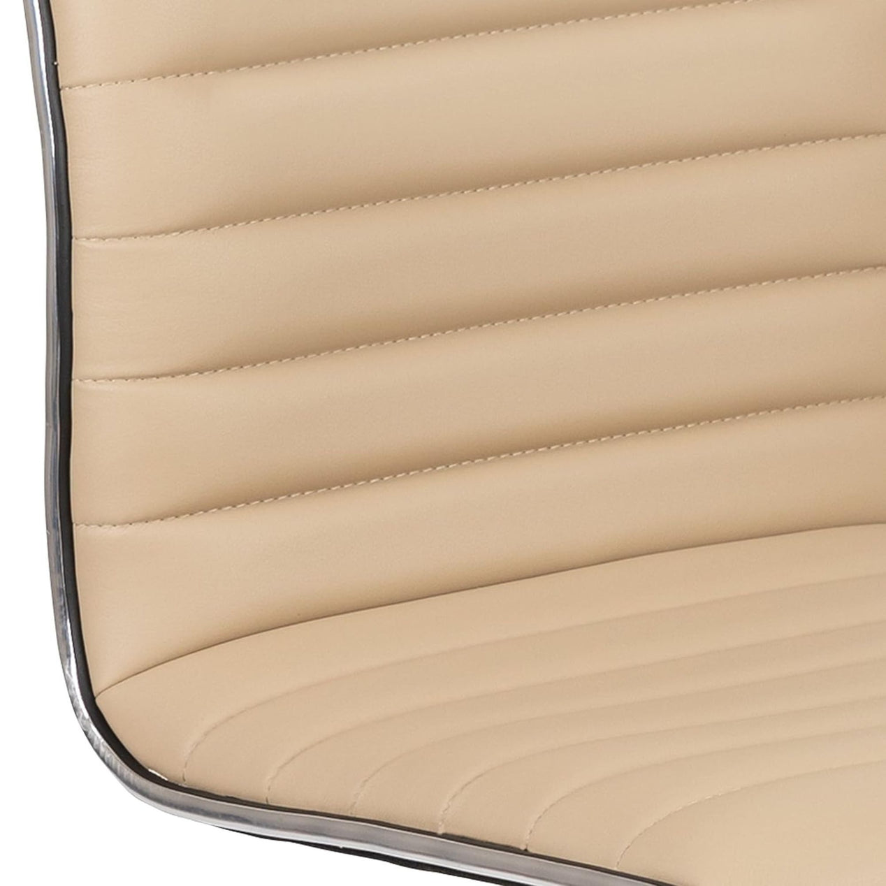 Tan Faux Leather Low Back Designer Office Chair
