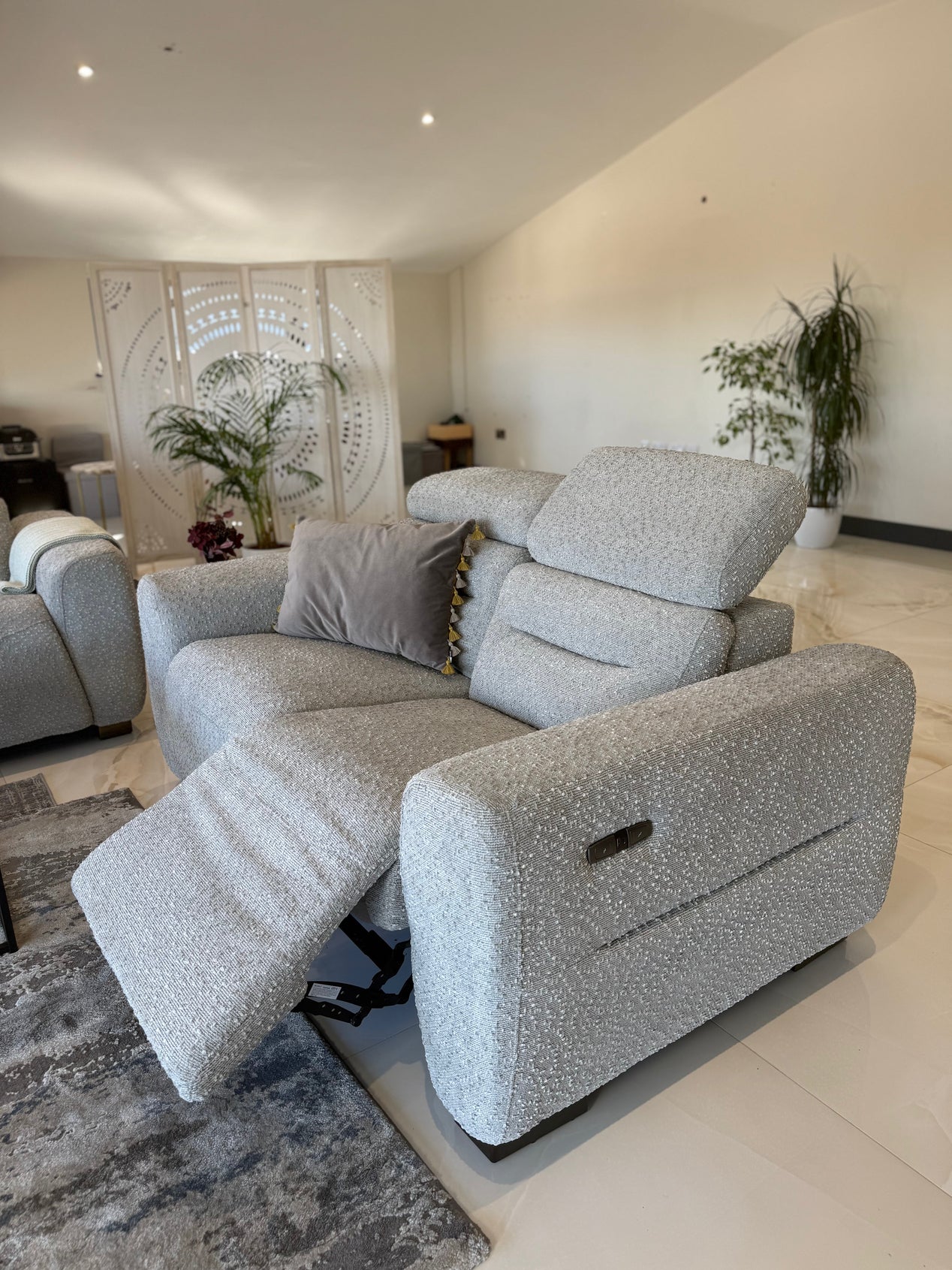 Tokyo Electric Recliner Grey 2 Seater