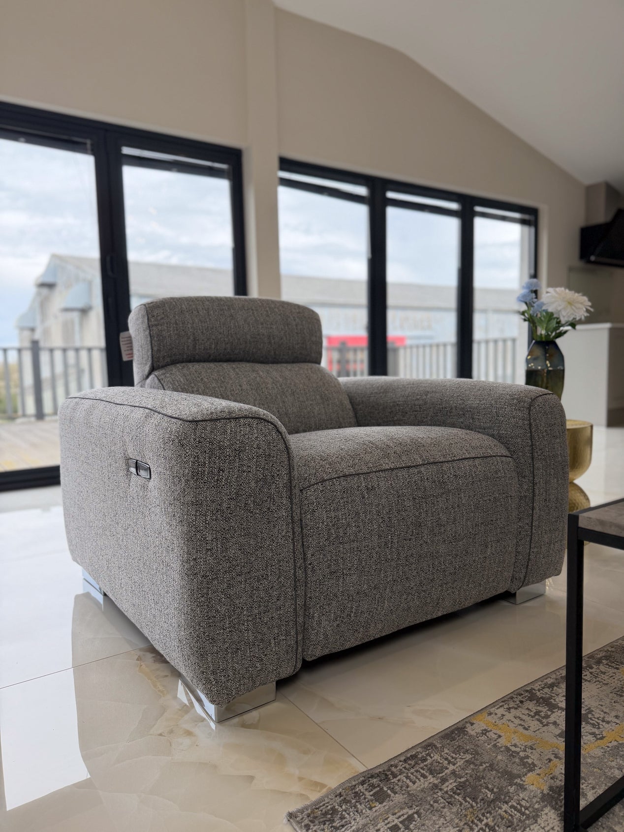Toronto Electric Recliner Grey Armchair