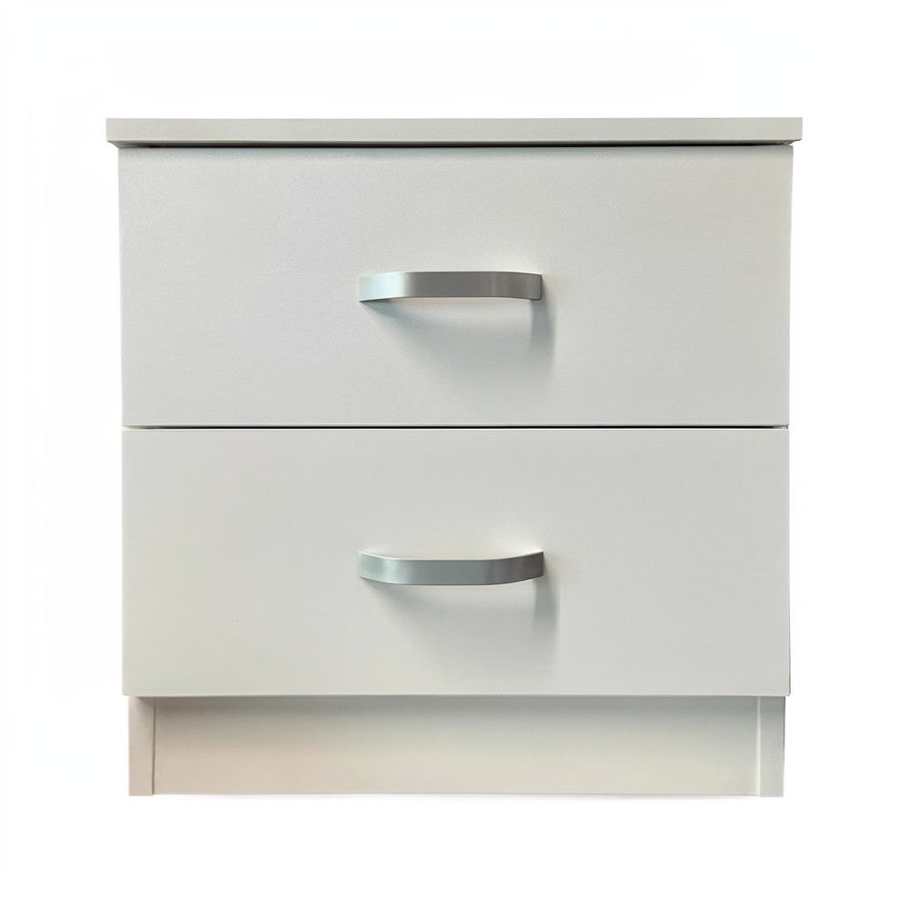 FWStyle Tunis 2 Drawer Bedside Table Matt White