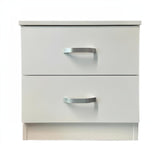 FWStyle Tunis 2 Drawer Bedside Table Matt White