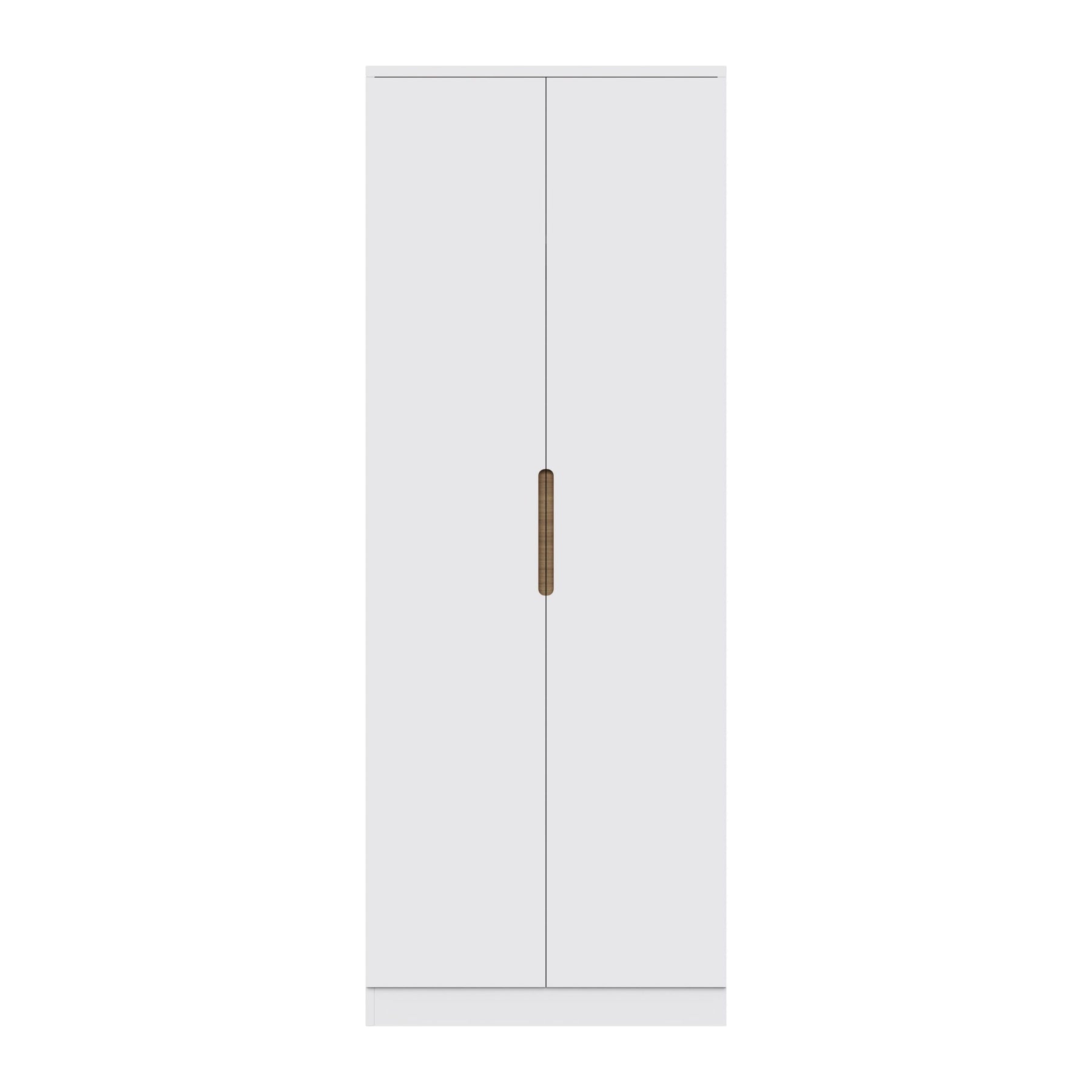 FWStyle Veloce 2 Door Double Wardrobe - White Gloss, Quick Click Assembly